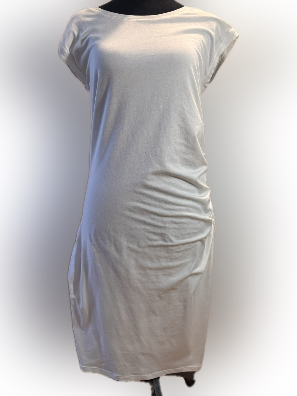 Athleta White Ruched Bodycon Dress Size Large